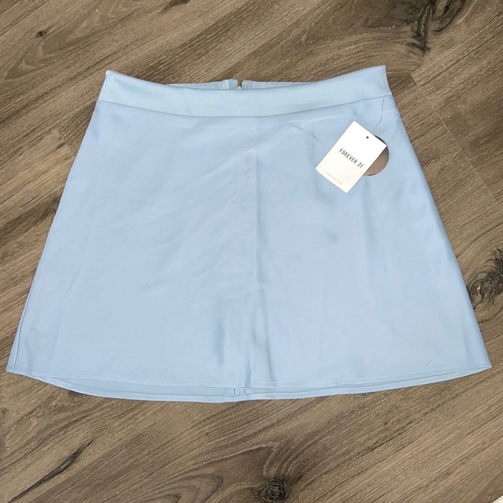 Dusty blue satin skirt